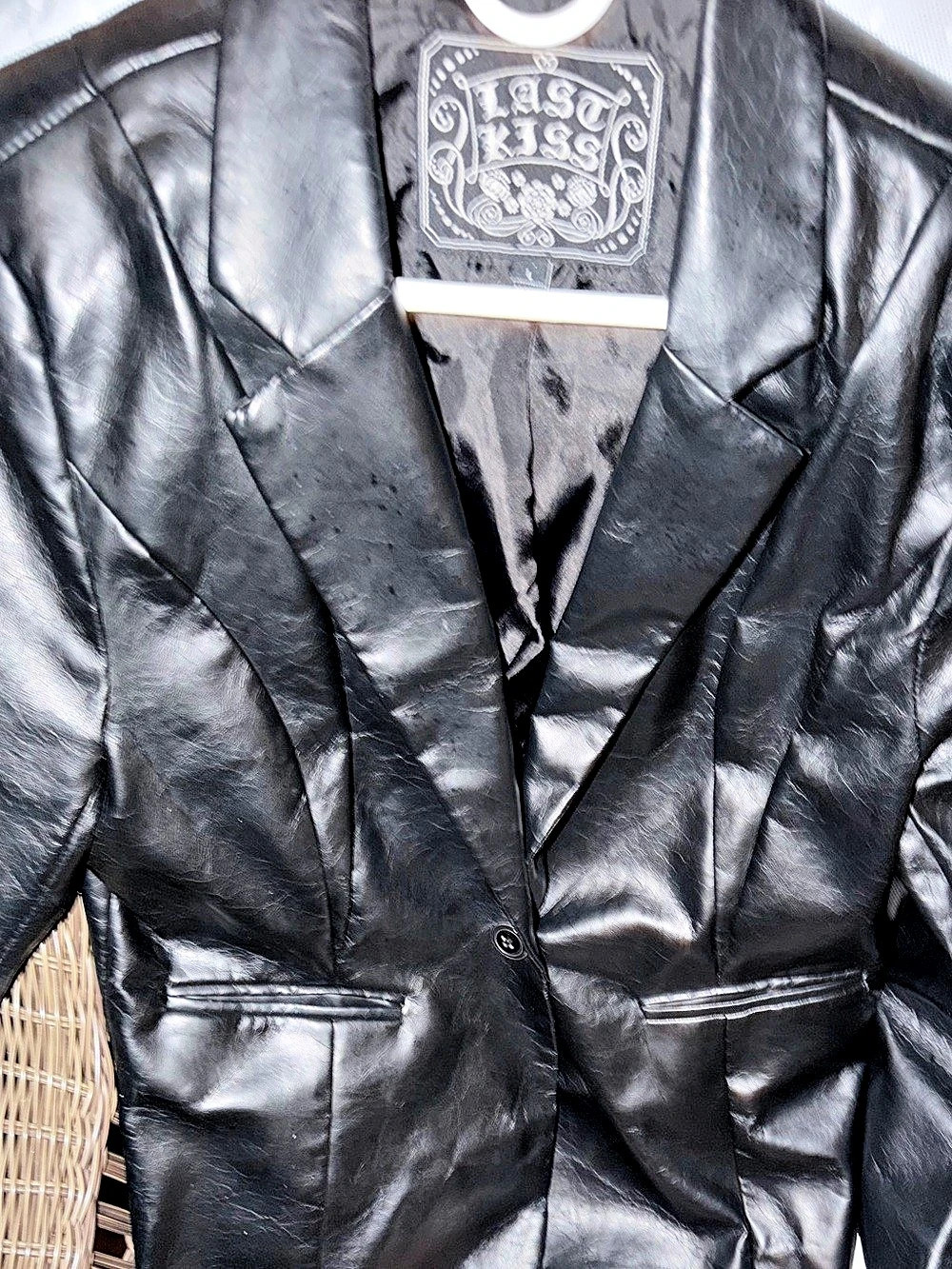 Last Kiss Black Leather Blazer Jacket